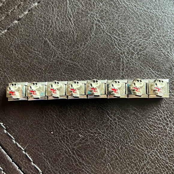 One Left Stainless steel snoopy Italian charm bracelet charm link - Picture 2 of 4